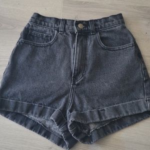 American Apparel High-Waisted Dark Wash Shorts